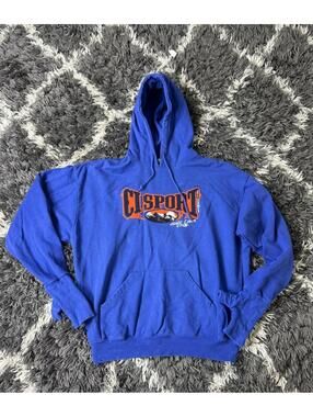 Vintage Ci Sport Hoodie Adult XXL Blue Pullover Sweatshirt Long Sleeve